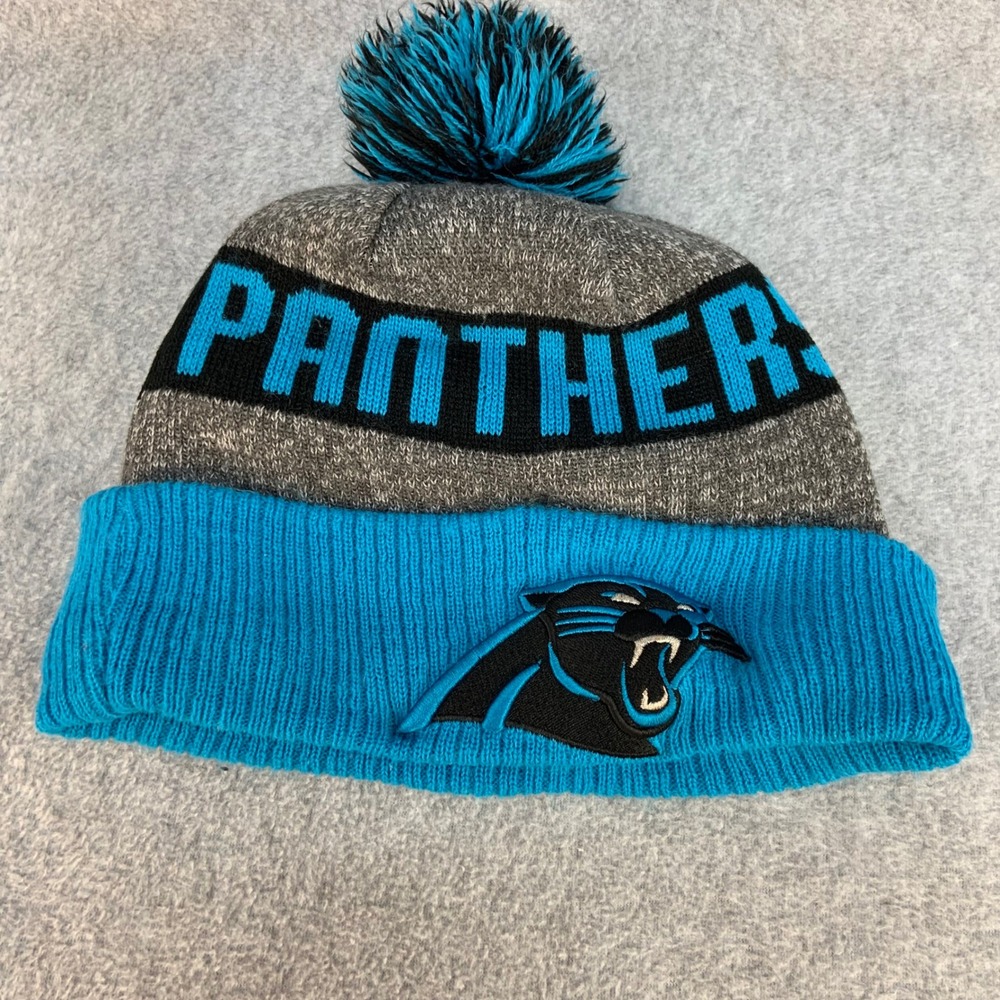 Carolina Panthers Unisex Blue New Era Knit Beanie Pom Pom NFL OSFM